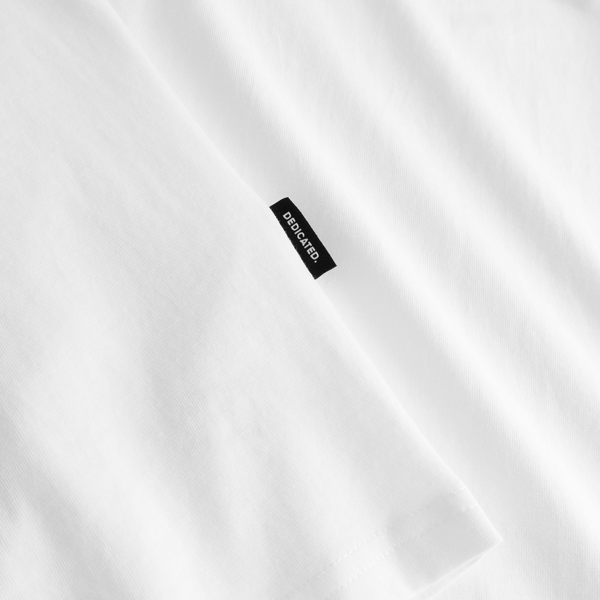 Dedicated Stockholm Race Bike EMB White T-Shirt Bio Baumwolle Shirt weiß
